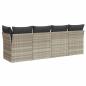 Preview: Gartensofa mit Kissen 4-Sitzer Hellgrau Poly Rattan