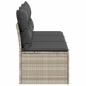 Preview: Gartensofa mit Kissen 3-Sitzer Hellgrau Poly Rattan