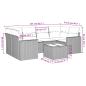Preview: 7-tlg. Garten-Sofagarnitur mit Kissen Hellgrau Poly Rattan