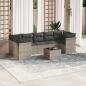 Preview: ARDEBO.de - 8-tlg. Garten-Sofagarnitur mit Kissen Hellgrau Poly Rattan