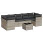 Preview: 8-tlg. Garten-Sofagarnitur mit Kissen Hellgrau Poly Rattan