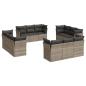 Preview: 12-tlg. Garten-Sofagarnitur mit Kissen Hellgrau Poly Rattan