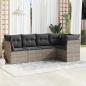 Preview: ARDEBO.de - 5-tlg. Garten-Sofagarnitur mit Kissen Hellgrau Poly Rattan