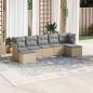 Preview: ARDEBO.de - 7-tlg. Garten-Sofagarnitur mit Kissen Hellgrau Poly Rattan