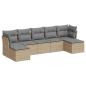 Preview: 7-tlg. Garten-Sofagarnitur mit Kissen Hellgrau Poly Rattan