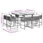 Preview: 9-tlg. Garten-Essgruppe mit Kissen Schwarz Poly Rattan