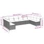 Preview: 10-tlg. Garten-Sofagarnitur mit Kissen Hellgrau Poly Rattan