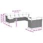 Preview: 9-tlg. Garten-Sofagarnitur mit Kissen Hellgrau Poly Rattan