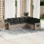 Preview: ARDEBO.de - 6-tlg. Garten-Sofagarnitur mit Kissen Hellgrau Poly Rattan