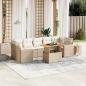 Preview: ARDEBO.de - 8-tlg. Garten-Sofagarnitur mit Kissen Beige Poly Rattan
