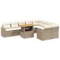 Preview: 10-tlg. Garten-Sofagarnitur mit Kissen Beige Poly Rattan