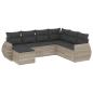 Preview: 7-tlg. Garten-Sofagarnitur mit Kissen Hellgrau Poly Rattan