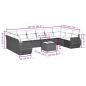 Preview: 11-tlg. Garten-Sofagarnitur mit Kissen Hellgrau Poly Rattan