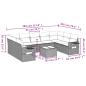 Preview: 10-tlg. Garten-Sofagarnitur mit Kissen Hellgrau Poly Rattan