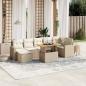 Preview: ARDEBO.de - 8-tlg. Garten-Sofagarnitur mit Kissen Beige Poly Rattan
