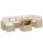 Preview: 8-tlg. Garten-Sofagarnitur mit Kissen Beige Poly Rattan