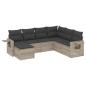 Preview: 7-tlg. Garten-Sofagarnitur mit Kissen Hellgrau Poly Rattan