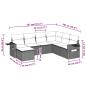 Preview: 7-tlg. Garten-Sofagarnitur mit Kissen Hellgrau Poly Rattan