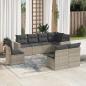 Preview: ARDEBO.de - 8-tlg. Garten-Sofagarnitur mit Kissen Hellgrau Poly Rattan