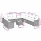 Preview: 12-tlg. Garten-Sofagarnitur mit Kissen Hellgrau Poly Rattan