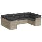 Preview: 9-tlg. Garten-Sofagarnitur mit Kissen Hellgrau Poly Rattan