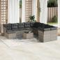Preview: ARDEBO.de - 12-tlg. Garten-Sofagarnitur mit Kissen Hellgrau Poly Rattan