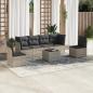 Preview: ARDEBO.de - 7-tlg. Garten-Sofagarnitur mit Kissen Hellgrau Poly Rattan