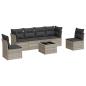 Preview: 7-tlg. Garten-Sofagarnitur mit Kissen Hellgrau Poly Rattan