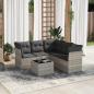 Preview: ARDEBO.de - 6-tlg. Garten-Sofagarnitur mit Kissen Hellgrau Poly Rattan