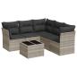Preview: 6-tlg. Garten-Sofagarnitur mit Kissen Hellgrau Poly Rattan