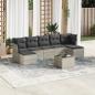 Preview: ARDEBO.de - 8-tlg. Garten-Sofagarnitur mit Kissen Hellgrau Poly Rattan