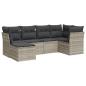 Preview: 6-tlg. Garten-Sofagarnitur mit Kissen Hellgrau Poly Rattan