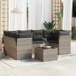 Preview: ARDEBO.de - 7-tlg. Garten-Sofagarnitur mit Kissen Hellgrau Poly Rattan