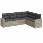 Preview: 6-tlg. Garten-Sofagarnitur mit Kissen Hellgrau Poly Rattan