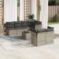 Preview: ARDEBO.de - 8-tlg. Garten-Sofagarnitur mit Kissen Hellgrau Poly Rattan