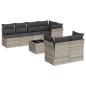 Preview: 8-tlg. Garten-Sofagarnitur mit Kissen Hellgrau Poly Rattan