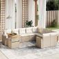 Preview: ARDEBO.de - 10-tlg. Garten-Sofagarnitur mit Kissen Beige Poly Rattan