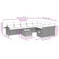 Preview: 10-tlg. Garten-Sofagarnitur mit Kissen Hellgrau Poly Rattan