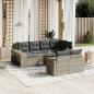 Preview: ARDEBO.de - 11-tlg. Garten-Sofagarnitur mit Kissen Hellgrau Poly Rattan