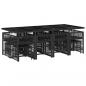 Preview: 13-tlg. Garten-Essgruppe mit Kissen Schwarz Poly Rattan