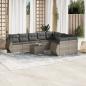 Preview: ARDEBO.de - 10-tlg. Garten-Sofagarnitur mit Kissen Hellgrau Poly Rattan