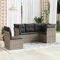 Preview: ARDEBO.de - 5-tlg. Garten-Sofagarnitur mit Kissen Hellgrau Poly Rattan