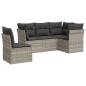 Preview: 5-tlg. Garten-Sofagarnitur mit Kissen Hellgrau Poly Rattan