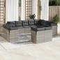Preview: ARDEBO.de - 12-tlg. Garten-Sofagarnitur mit Kissen Hellgrau Poly Rattan