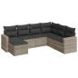 Preview: 7-tlg. Garten-Sofagarnitur mit Kissen Hellgrau Poly Rattan