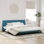 Preview: Bettgestell mit LED-Leuchten Blau 200x200 cm Samt