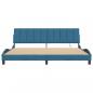 Preview: Bettgestell mit LED-Leuchten Blau 200x200 cm Samt