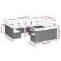 Preview: 14-tlg. Garten-Sofagarnitur mit Kissen Hellgrau Poly Rattan