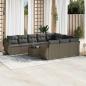 Preview: ARDEBO.de - 11-tlg. Garten-Sofagarnitur mit Kissen Hellgrau Poly Rattan