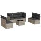 Preview: 8-tlg. Garten-Sofagarnitur mit Kissen Hellgrau Poly Rattan